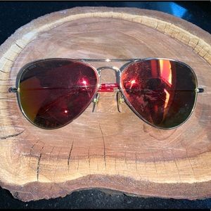 Michael Kors red mirror aviator